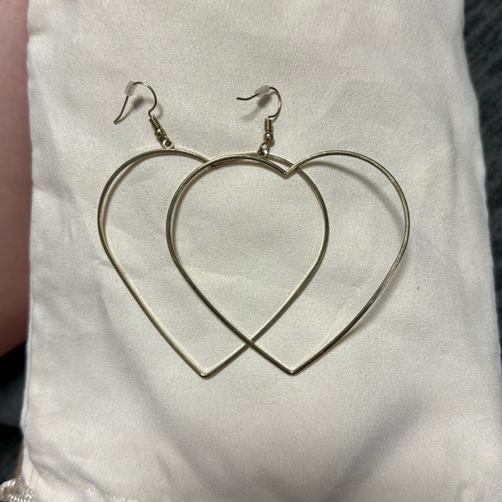 Gold heart earrings